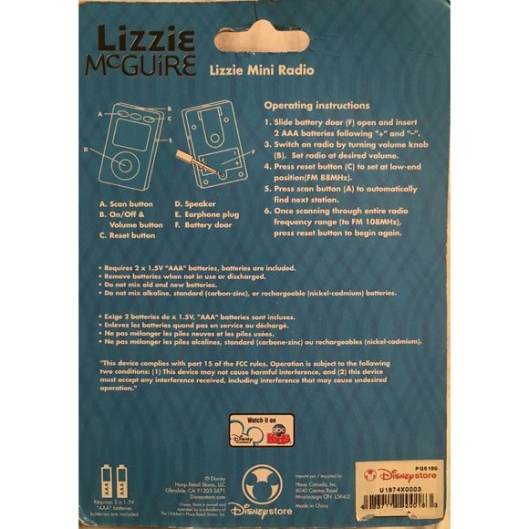 Lizzie McQuire Pink Lizzie Mini FM Auto Scan RADIO, Works?, NOS - Picture 2 of 2